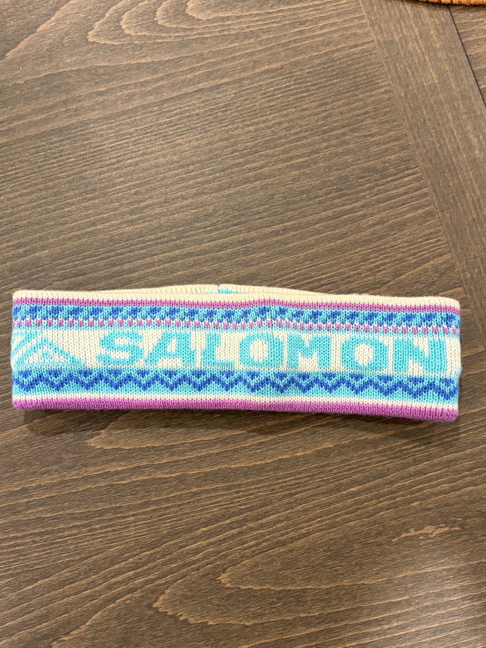Vintage Salomon Pastel Knit Headband in Pink, Blue & Cream